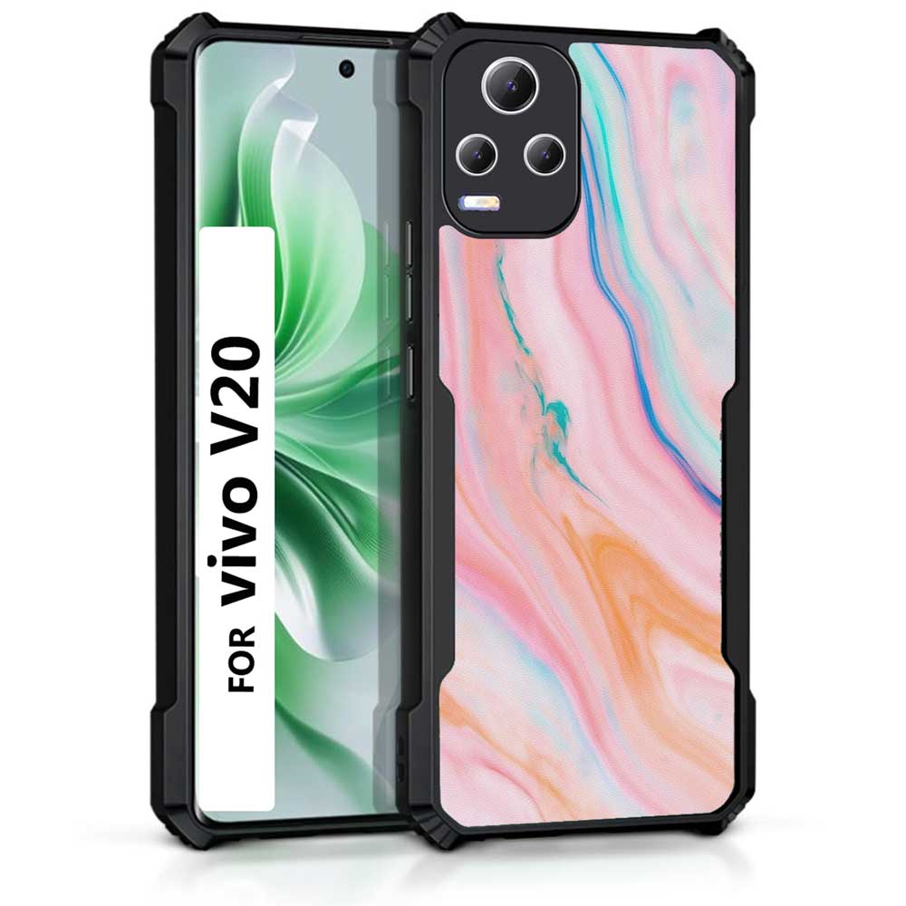 Coberta Back Cover For Vivo V20 Back Cover Case - Pink Marble PT99 D11781