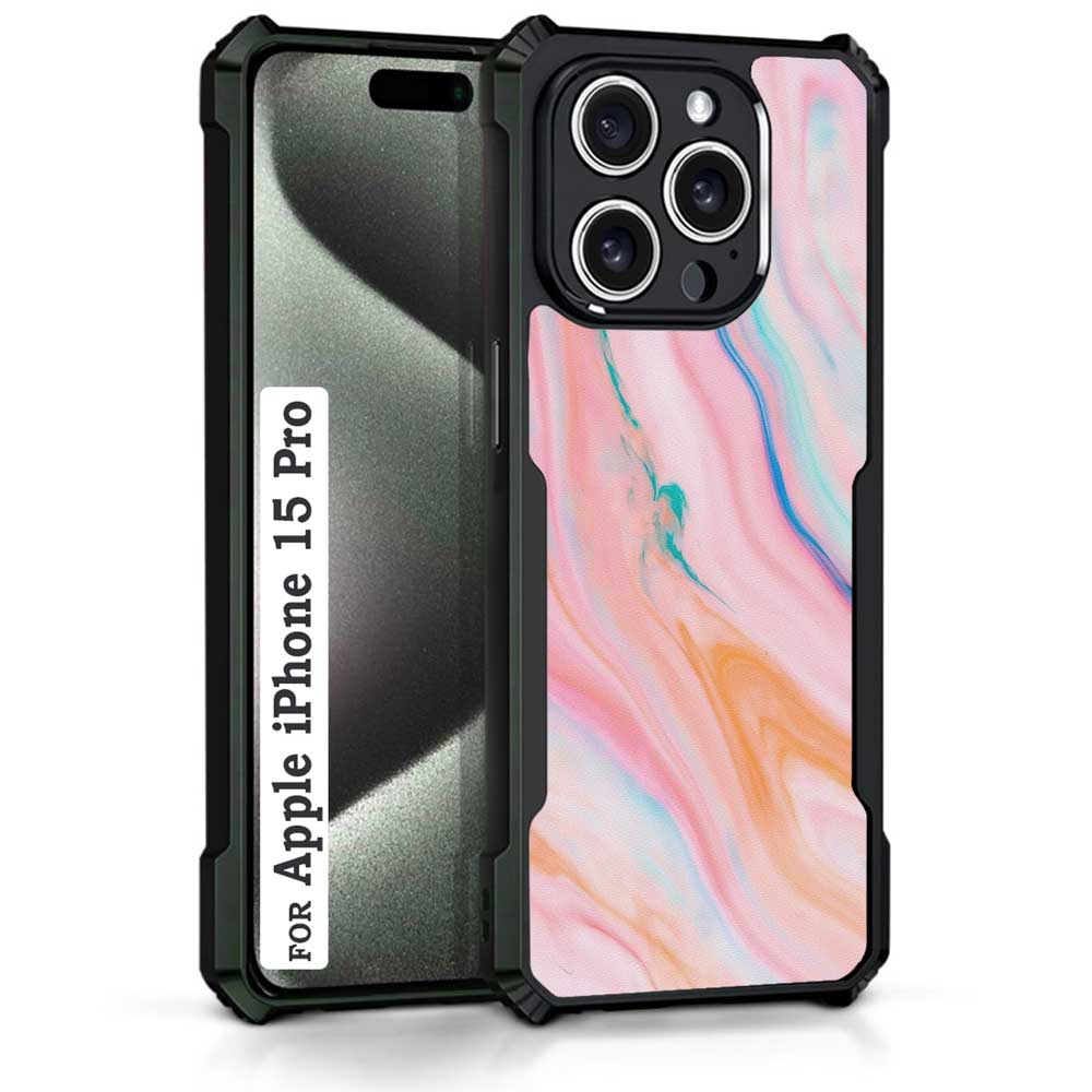 Coberta Back Cover For Apple iPhone 15 Pro Back Cover Case - Pink Marble PT99 D11781