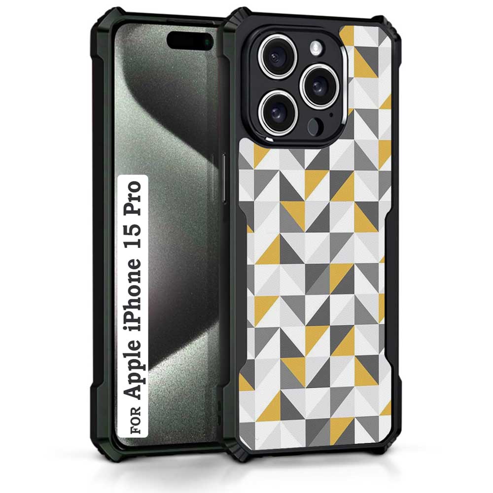 Coberta Back Cover For Apple iPhone 15 Pro Back Cover Case - 3D yellow grey blue pattern PT99 D11809
