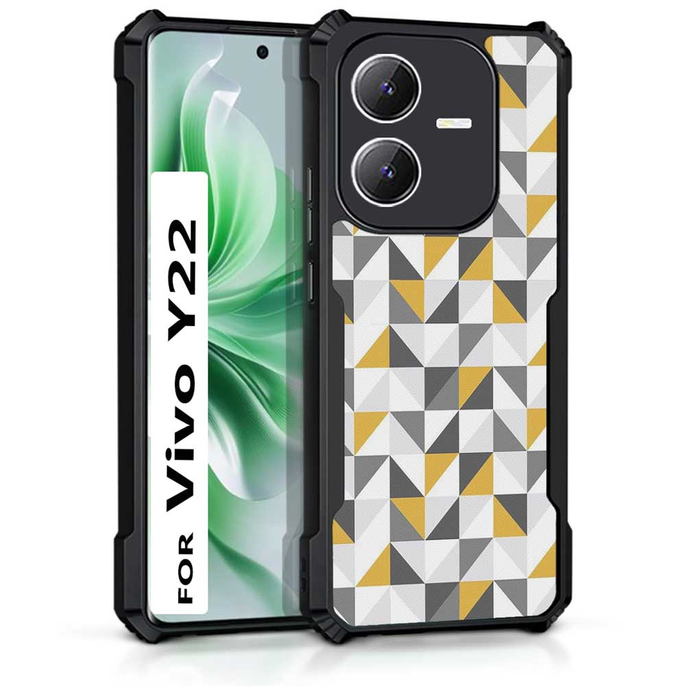 Coberta Back Cover For Vivo Y22 Back Cover Case - 3D yellow grey blue pattern PT99 D11809
