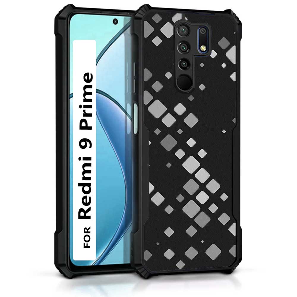 Coberta Back Cover For Redmi 9 Prime Back Cover Case - Black and Grey 3D pattern PT99 D11931