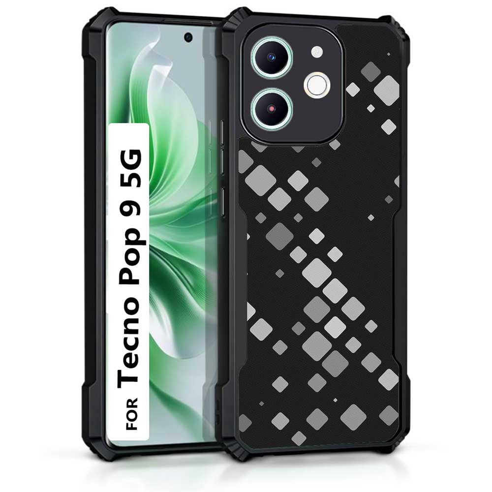 Coberta Back Cover For Tecno Pop 9 5G Back Cover Case - Black and Grey 3D pattern PT99 D11931