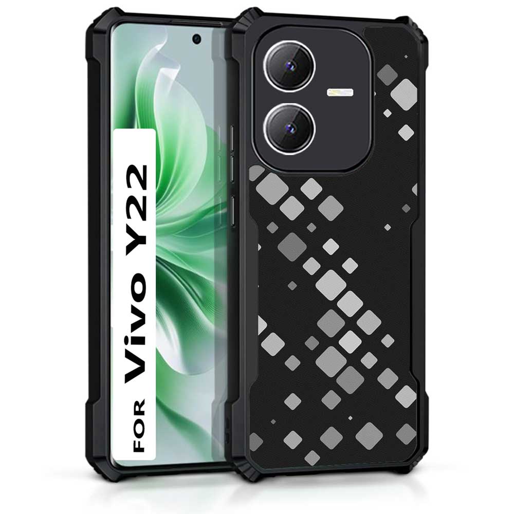 Coberta Back Cover For Vivo Y22 Back Cover Case - Black and Grey 3D pattern PT99 D11931