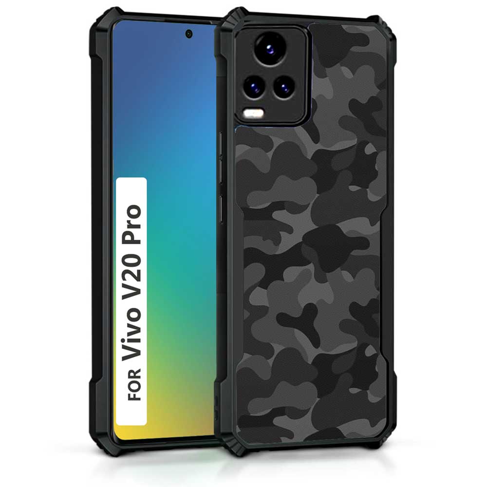 Coberta Back Cover For Vivo V20 Pro Back Cover Case - Black Camoflague Camo PT99 D12246