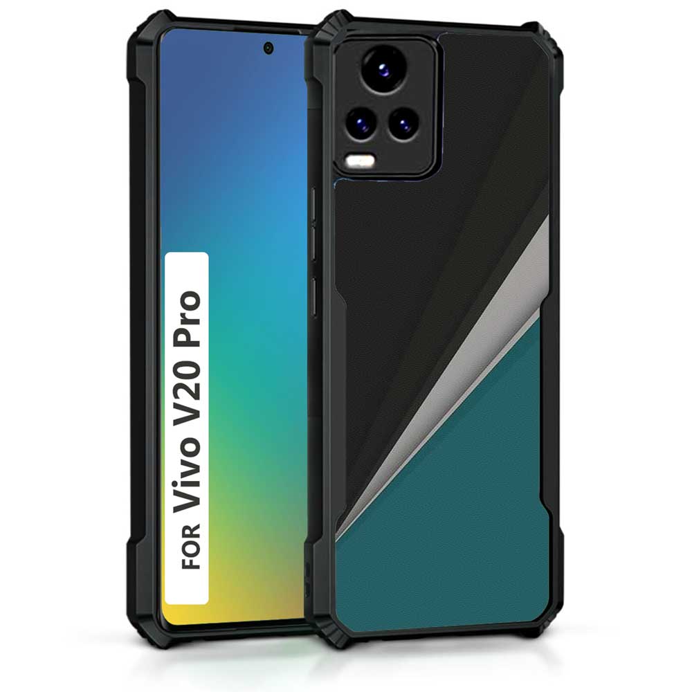 Coberta Back Cover For Vivo V20 Pro Back Cover Case - Black grey green abstract pattern PT99 D12610