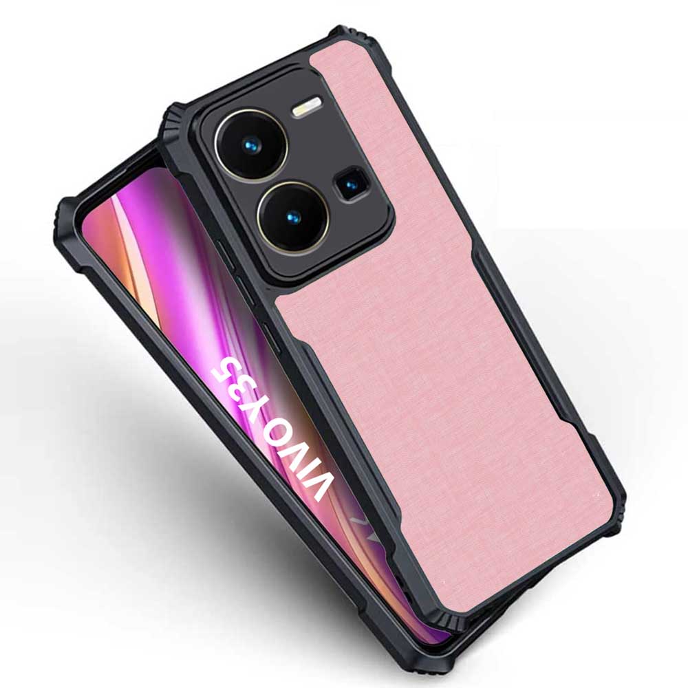 Coberta Back Cover For Vivo Y35 Back Cover Case - Plain Light Pink PT99 D12668