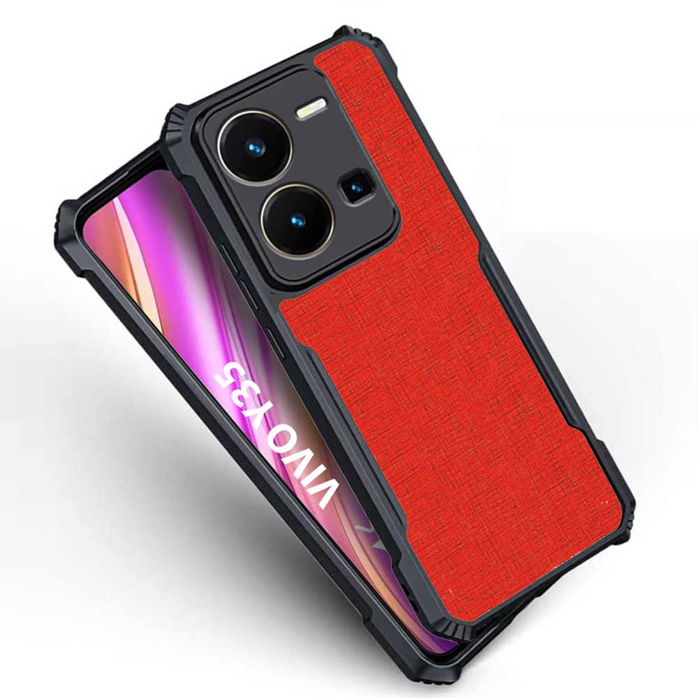 Coberta Back Cover For Vivo Y35 Back Cover Case - Plain Dark Red PT99 D12671