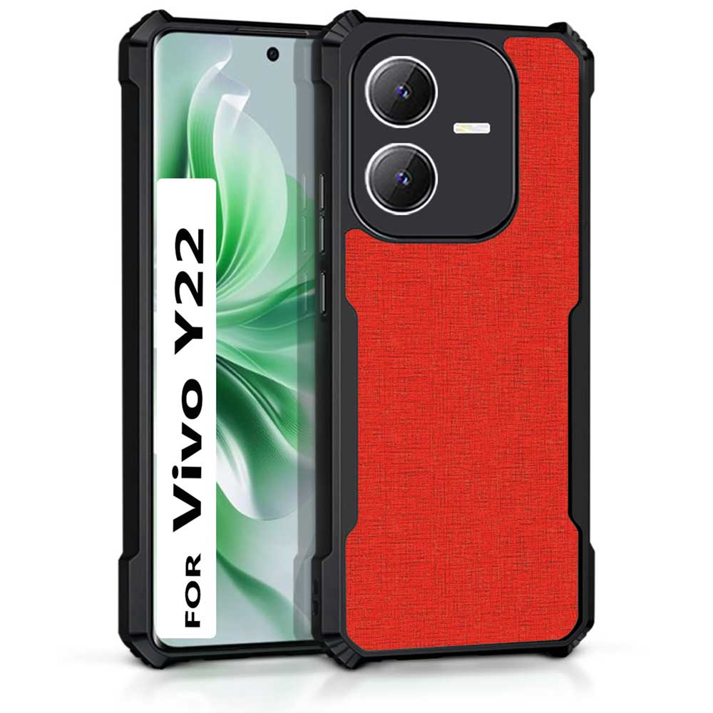 Coberta Back Cover For Vivo Y22 Back Cover Case - Plain Dark Red PT99 D12671