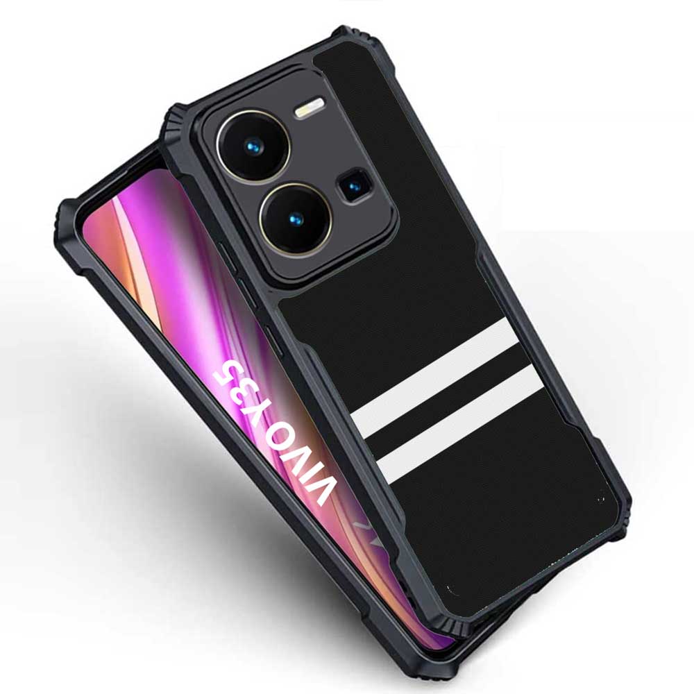 Coberta Back Cover For Vivo Y35 Back Cover Case - Black and white stripes PT99 D12711