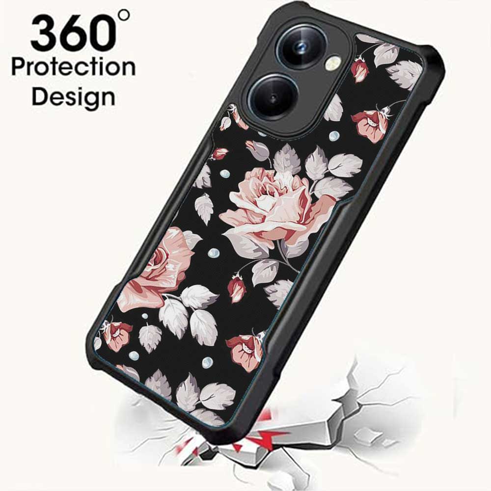 Coberta Back Cover For Vivo Y36 Back Cover Case - Iced Floral Dark PT99 D13077