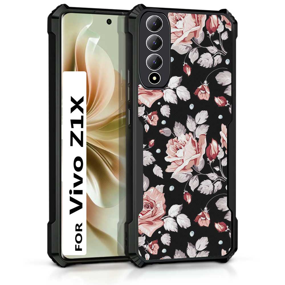 Coberta Back Cover For Vivo Z1x Back Cover Case - Iced Floral Dark PT99 D13077