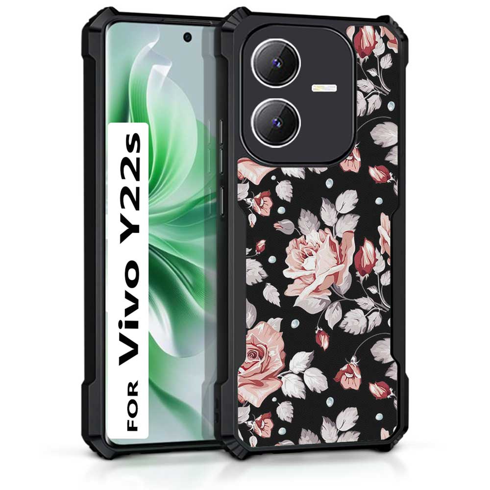 Coberta Back Cover For Vivo Y22s Back Cover Case - Iced Floral Dark PT99 D13077