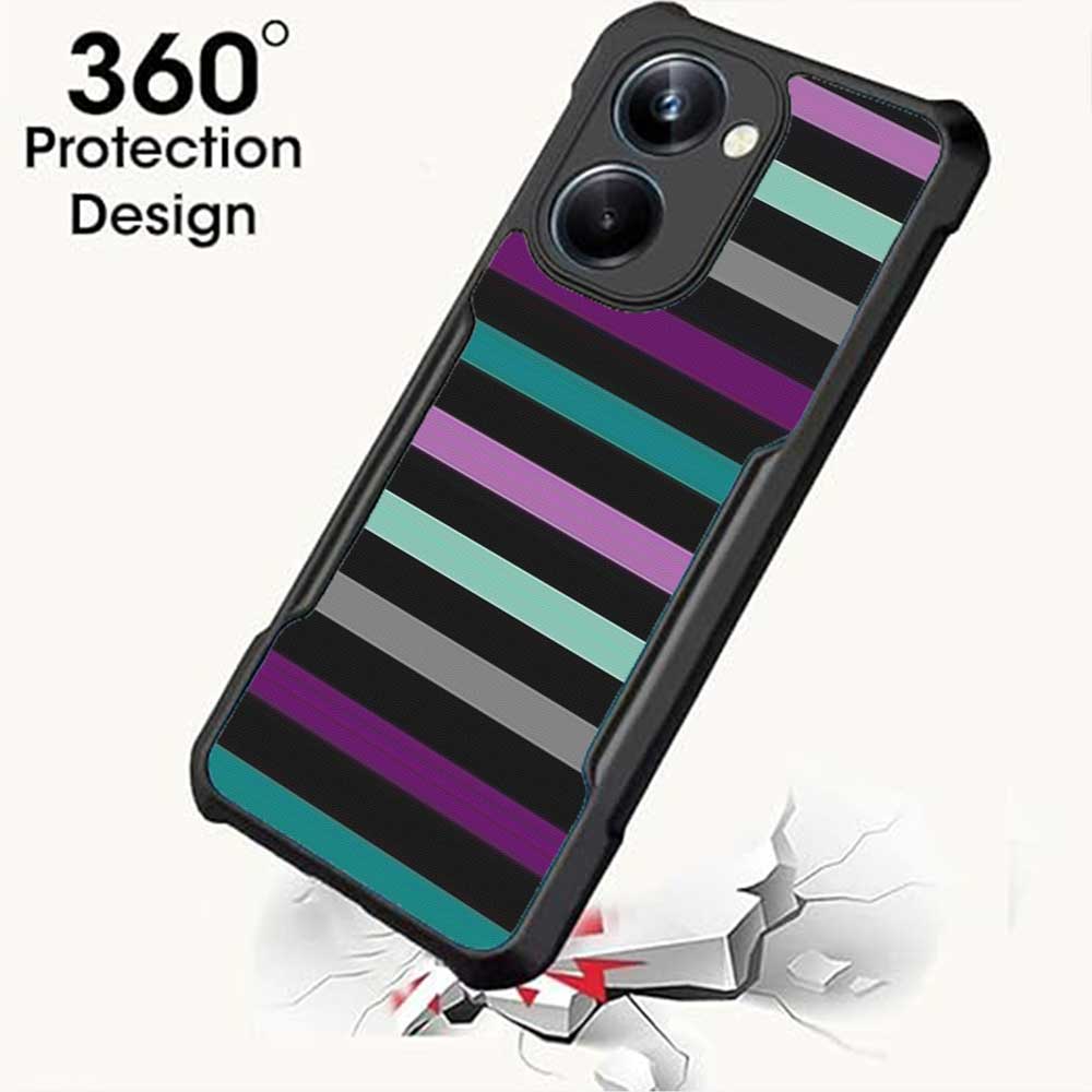 Coberta Back Cover For Vivo Y36 Back Cover Case - Purple blue gray black stripes PT99 D13145