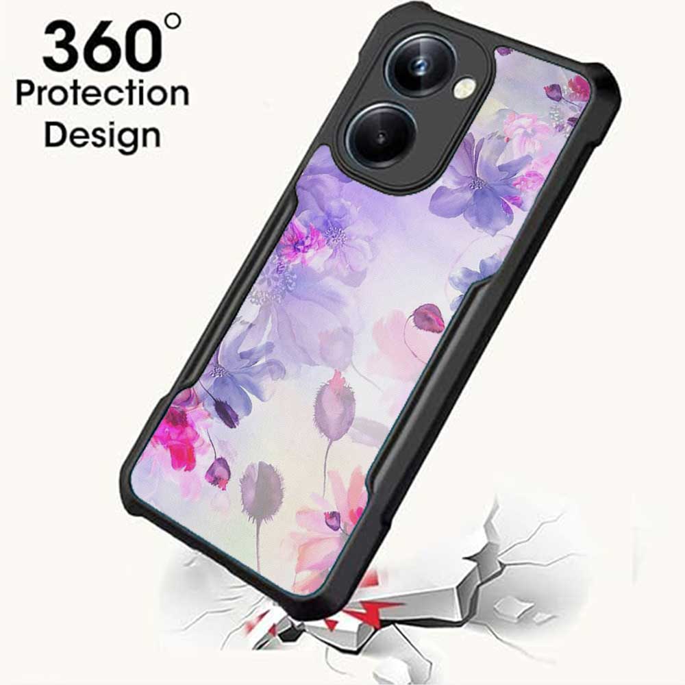 Coberta Back Cover For Vivo Y36 Back Cover Case - Pink purple floral for Her design PT99 D13617