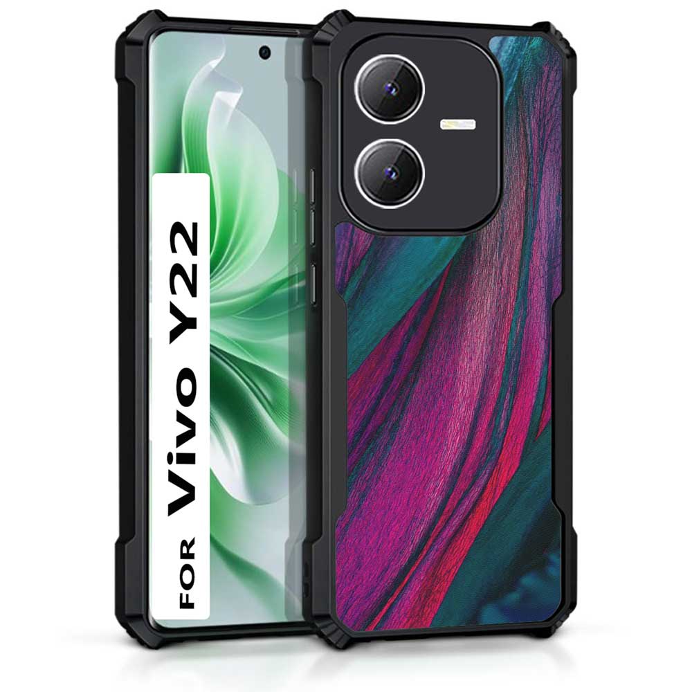 Coberta Back Cover For Vivo Y22 Back Cover Case - Pink Cyan dark Marble design PT99 D13619