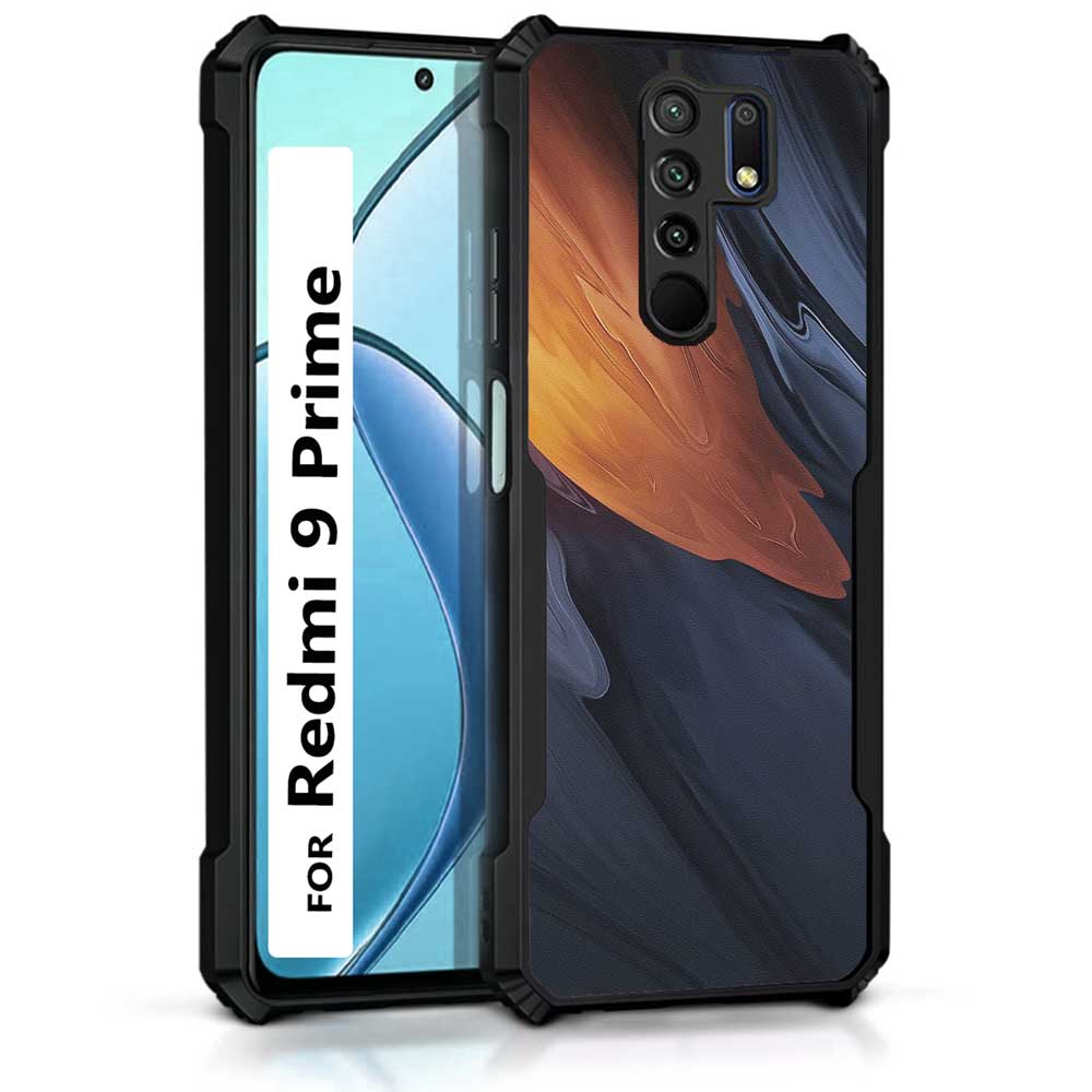 Coberta Back Cover For Redmi 9 Prime Back Cover Case - Yellow and Grey 3D pattern PT99 D13621