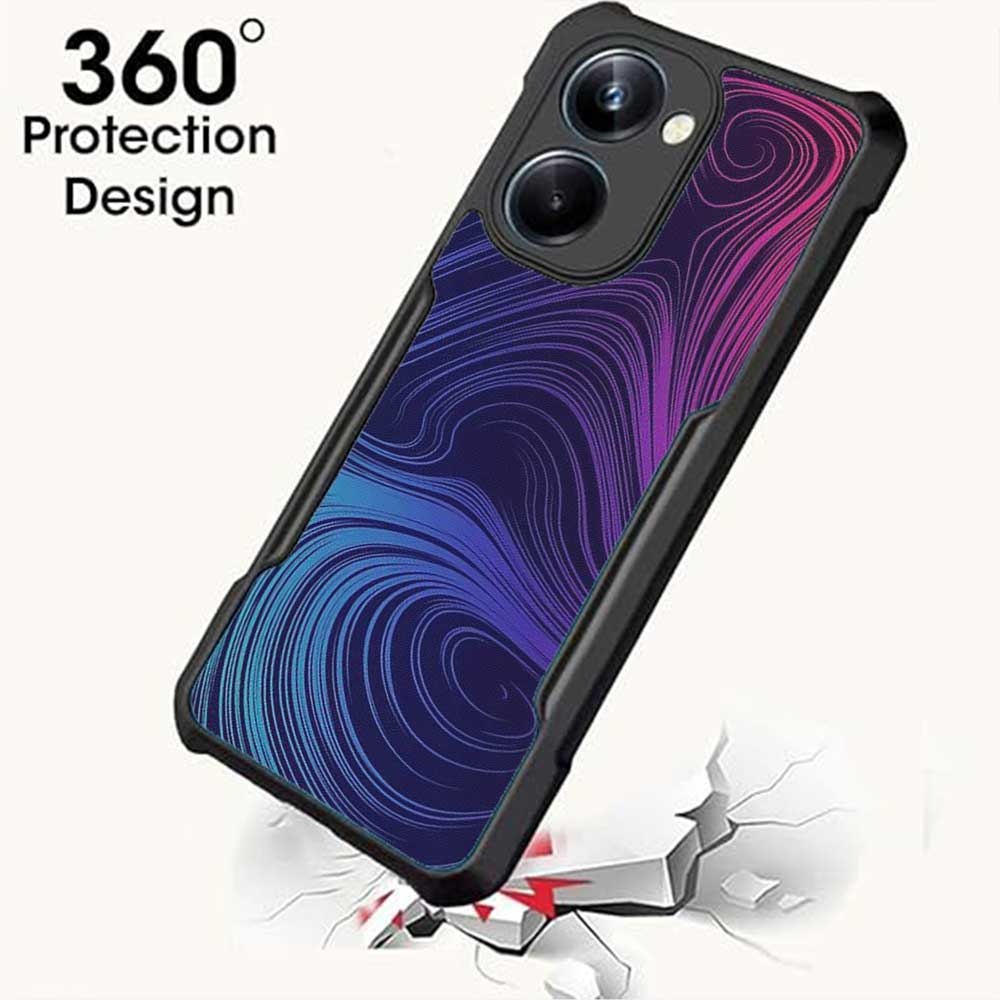 Coberta Back Cover For Vivo Y36 Back Cover Case - Dark colors wavy lines PT99 D13669