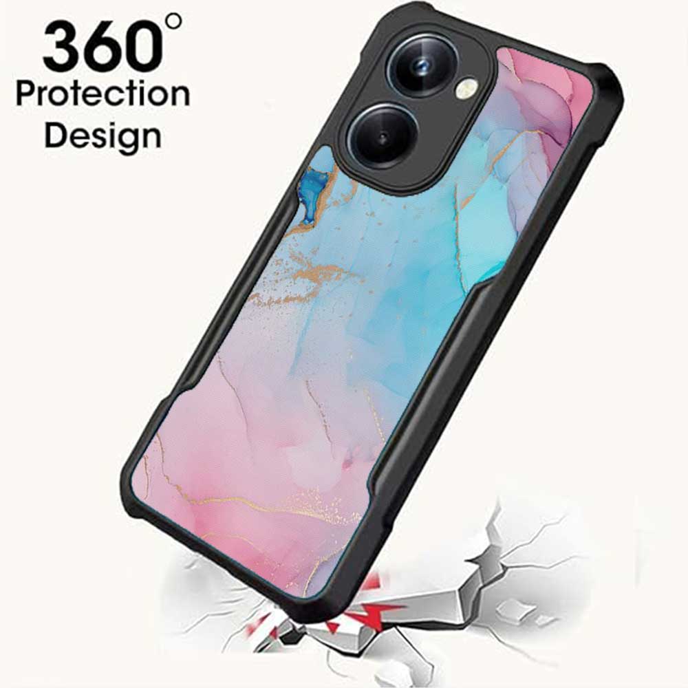 Coberta Back Cover For Vivo Y36 Back Cover Case - Pink and Blue Marble PT99 D13670