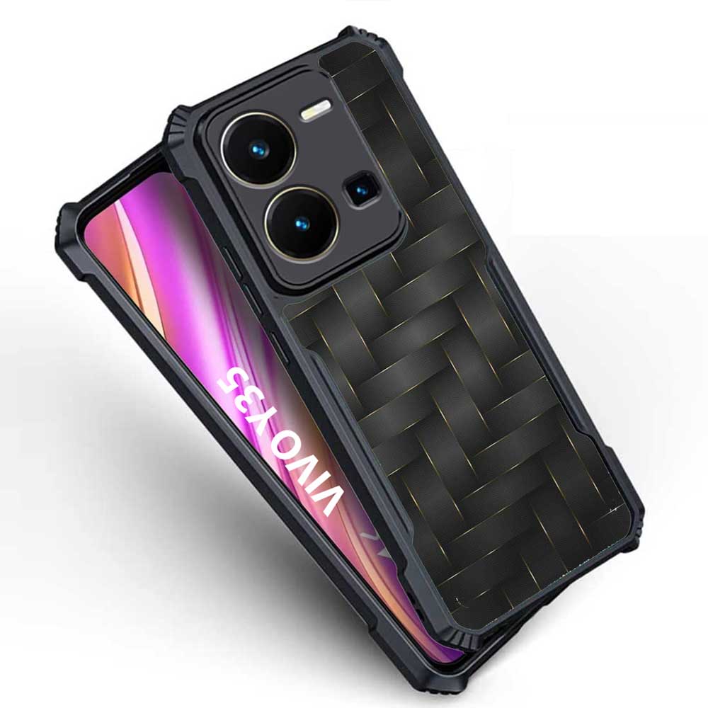 Coberta Back Cover For Vivo Y35 Back Cover Case - Black and golden dots PT99 D13685