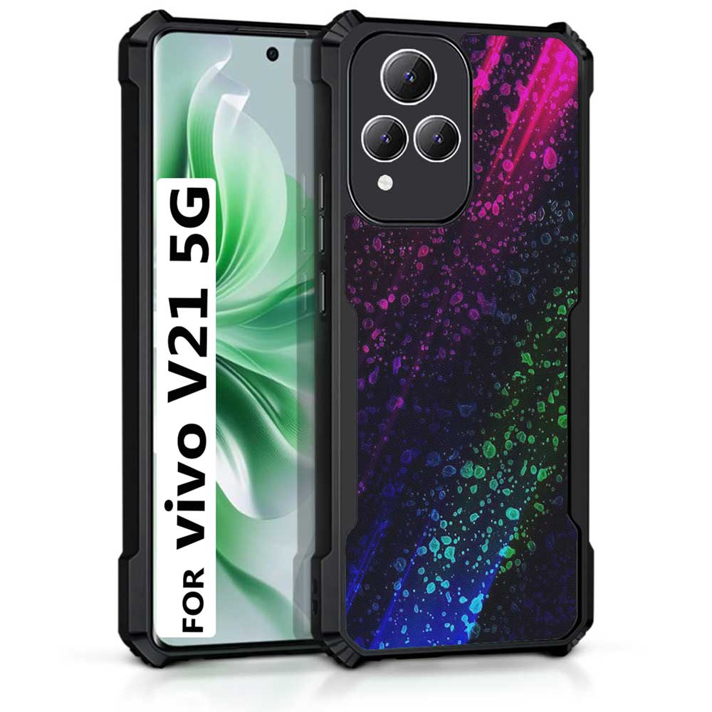Coberta Back Cover For Vivo V21 5G Back Cover Case - Colorful bright black pink blue 3D design PT99 D13686