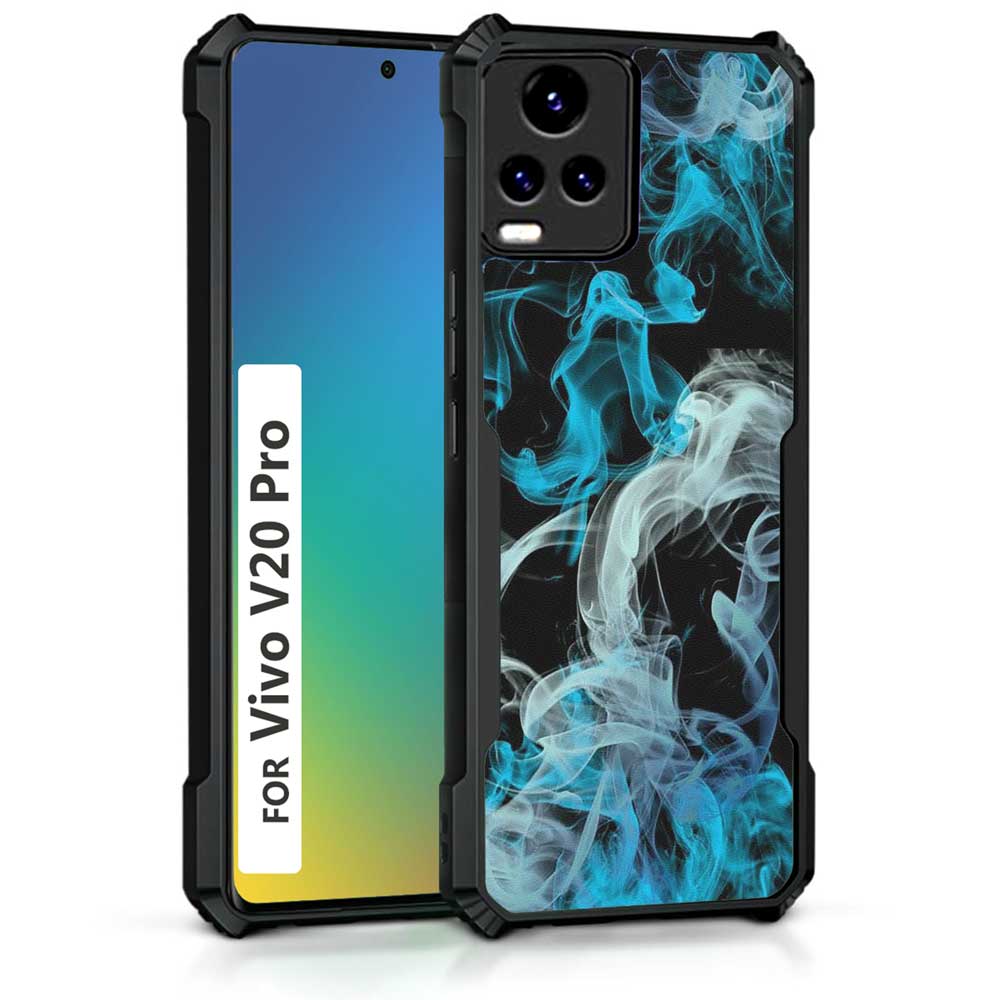 Coberta Back Cover For Vivo V20 Pro Back Cover Case - Black grey and blue smoke PT99 D15004