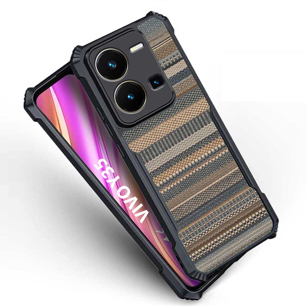 Coberta Back Cover For Vivo Y35 Back Cover Case - Woven stripes patterns PT99 D15079