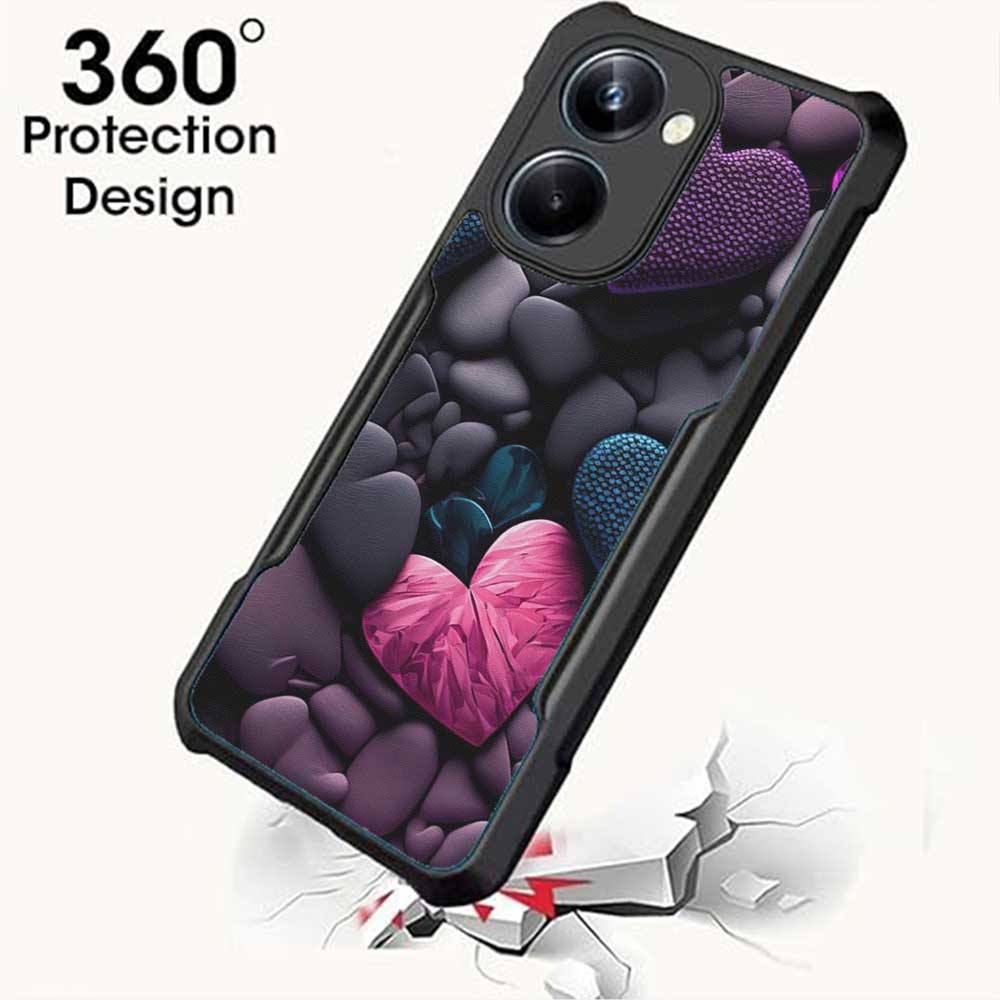 Coberta Back Cover For Vivo Y36 Back Cover Case - Dark color Hearts Confetti Love PT99 D16005