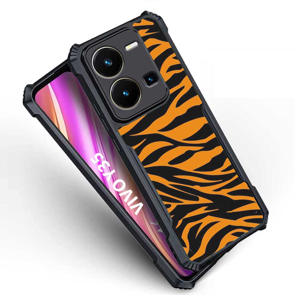 Coberta Back Cover For Vivo Y35 Back Cover Case - Black and Yellow Animal Pint Design PT99 D16168
