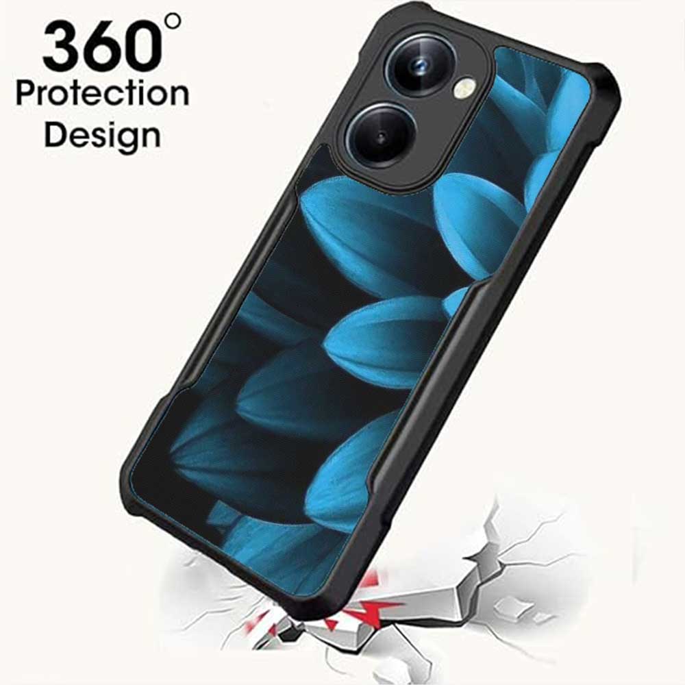 Coberta Back Cover For Vivo Y36 Back Cover Case - Deep Blue Dark black Bright Floral PT99 D16200