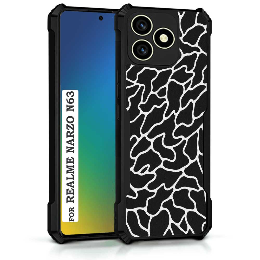 Coberta Back Cover For Realme Narzo N63 Back Cover Case - Zig Zag Maze black and white PT99 D03692