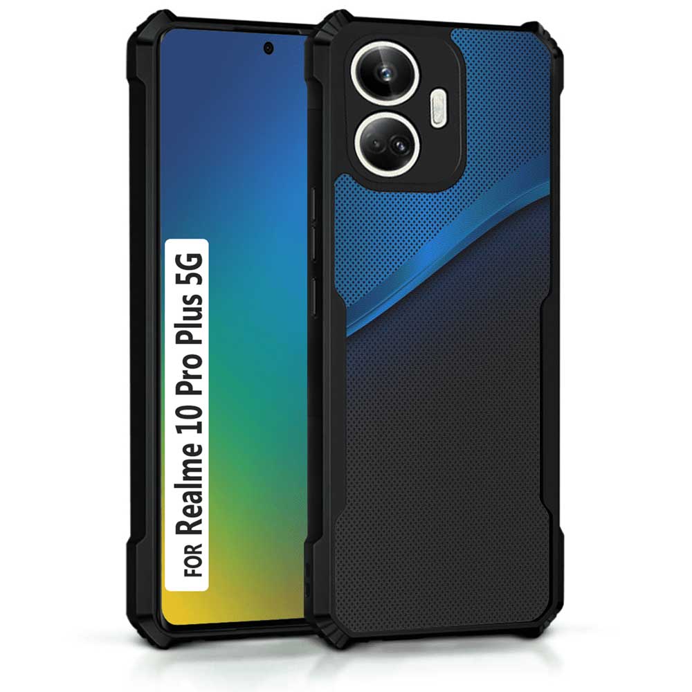 Coberta Back Cover For Realme 10 Pro Plus 5G Back Cover Case - Black and Blue Bright Design PT99 D10283