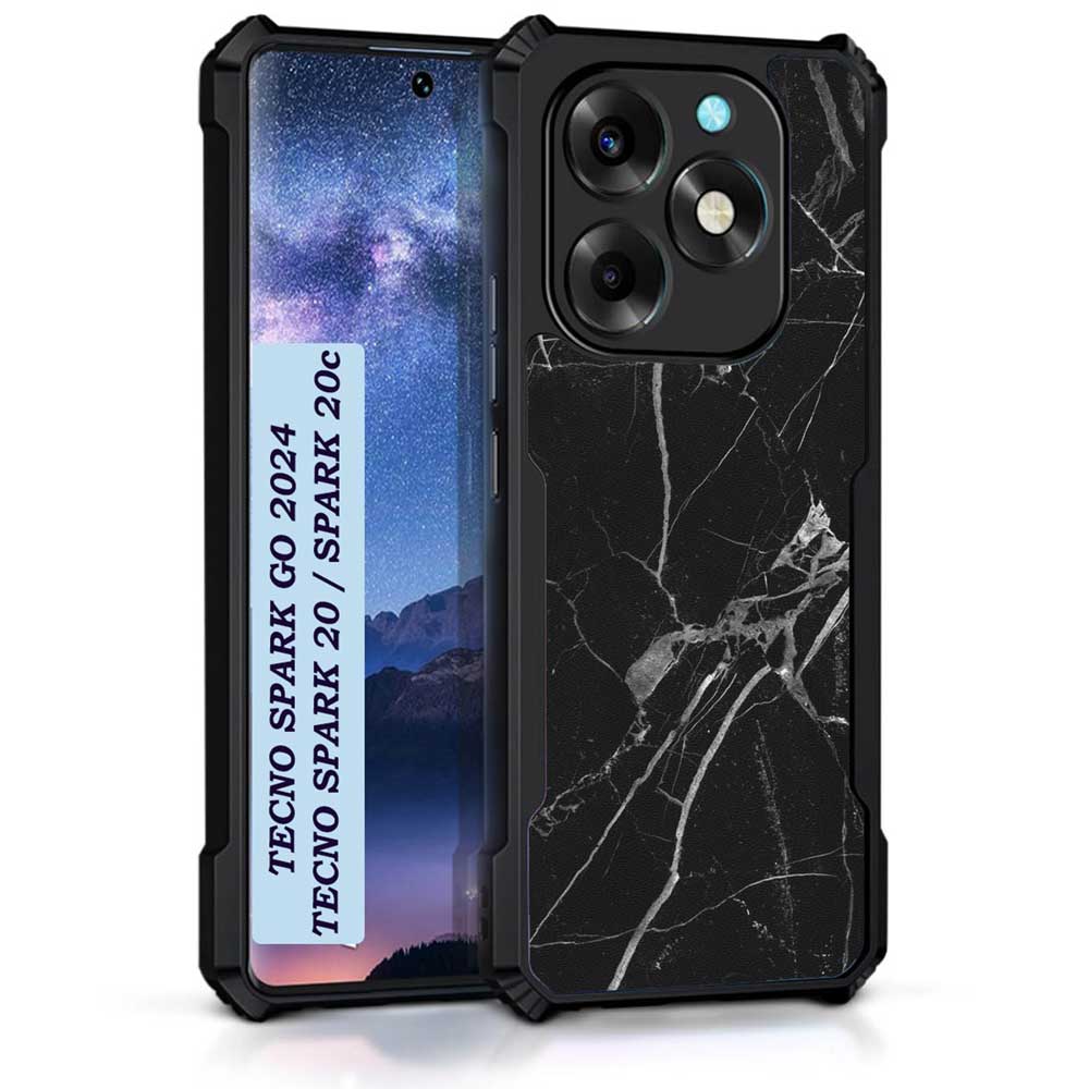 Coberta Back Cover For Tecno Spark 20 Back Cover Case - Black Marble PT99 D11086