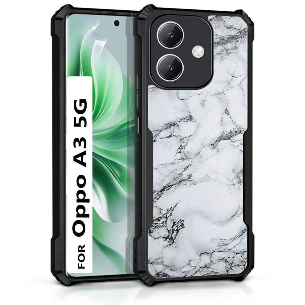 Coberta Back Cover For Oppo A3 5G Back Cover Case - White marble PT99 D11117