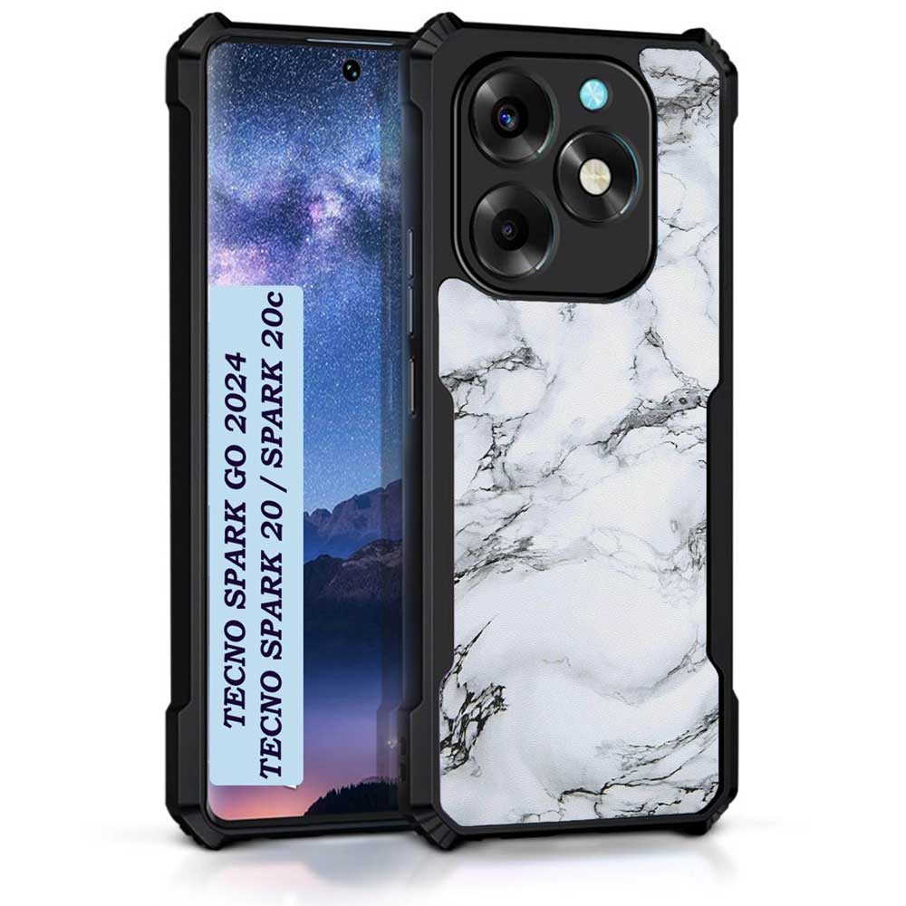Coberta Back Cover For Tecno Spark 20 Back Cover Case - White marble PT99 D11117