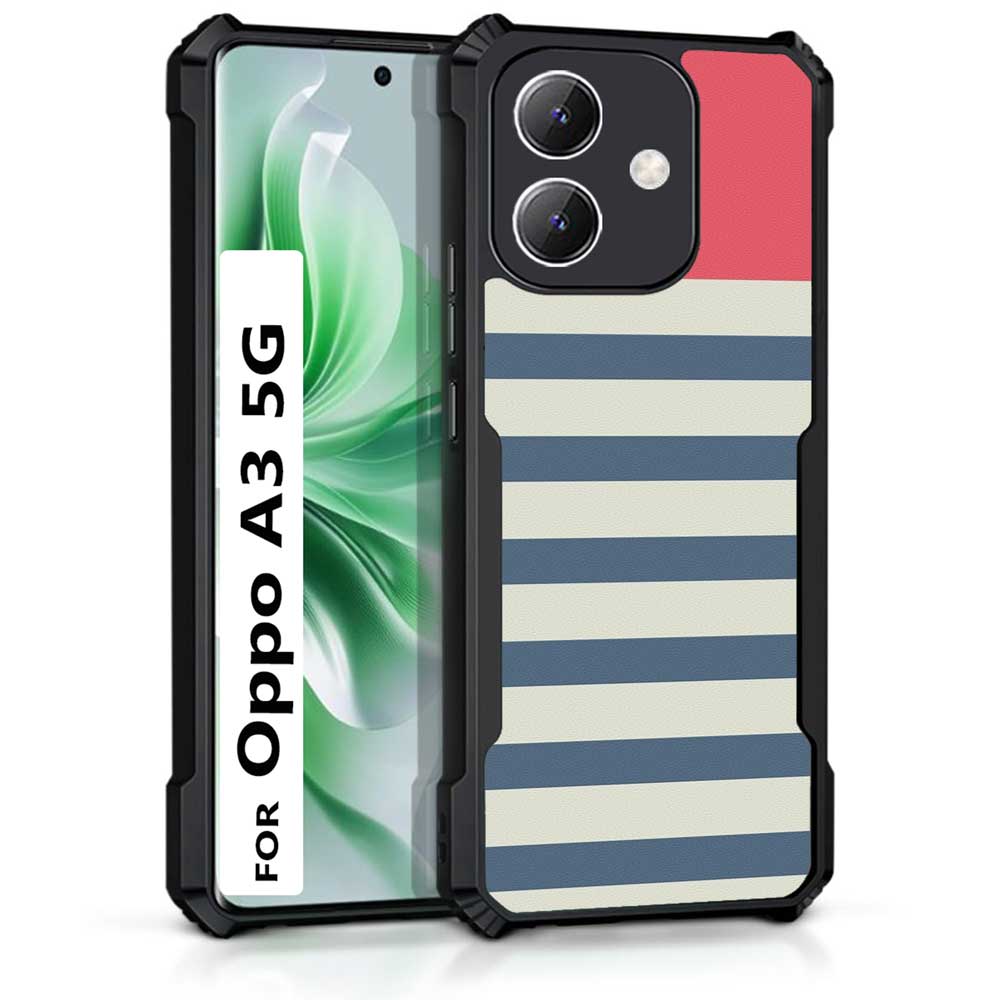 Coberta Back Cover For Oppo A3 5G Back Cover Case - Pink and Blue Stripes PT99 D11198
