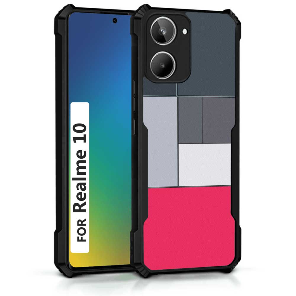 Coberta Back Cover For Realme 10 Back Cover Case - 3D Boxes pink grey white PT99 D11200