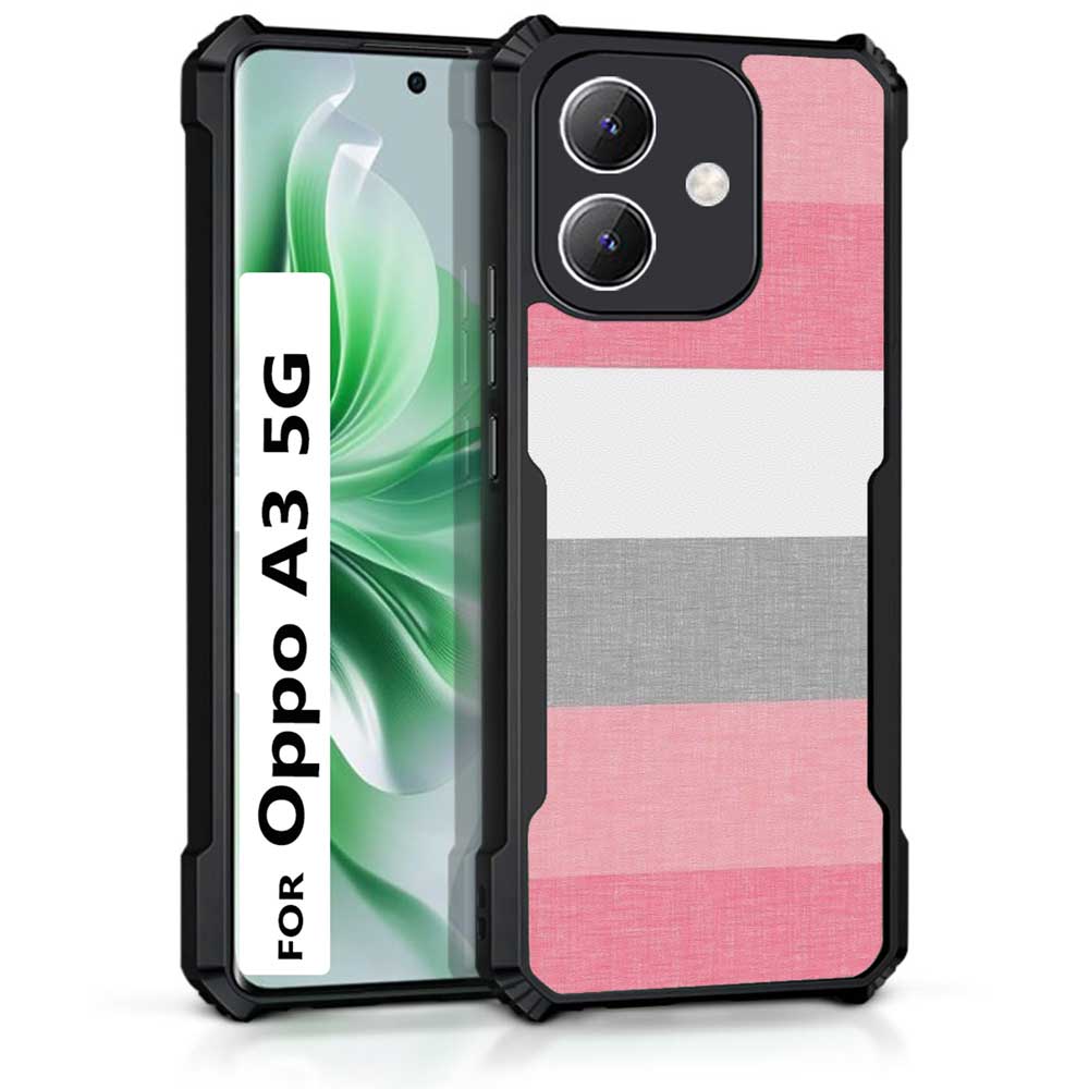 Coberta Back Cover For Oppo A3 5G Back Cover Case - Pink grey and white stripes PT99 D11343