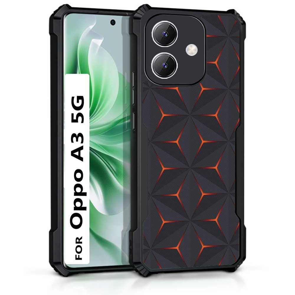Coberta Back Cover For Oppo A3 5G Back Cover Case - Grey and orange traingles PT99 D11546