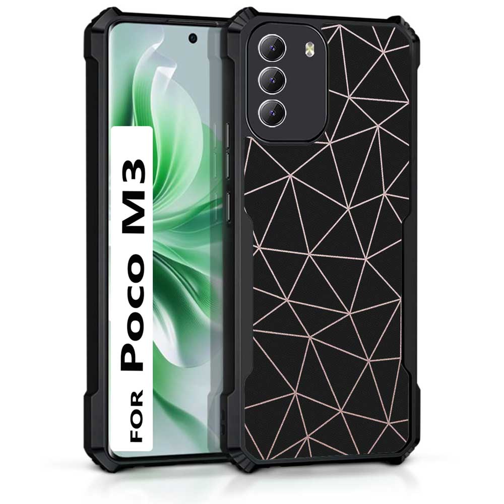 Coberta Back Cover For Poco M3 Back Cover Case - 3D web black background PT99 D11564