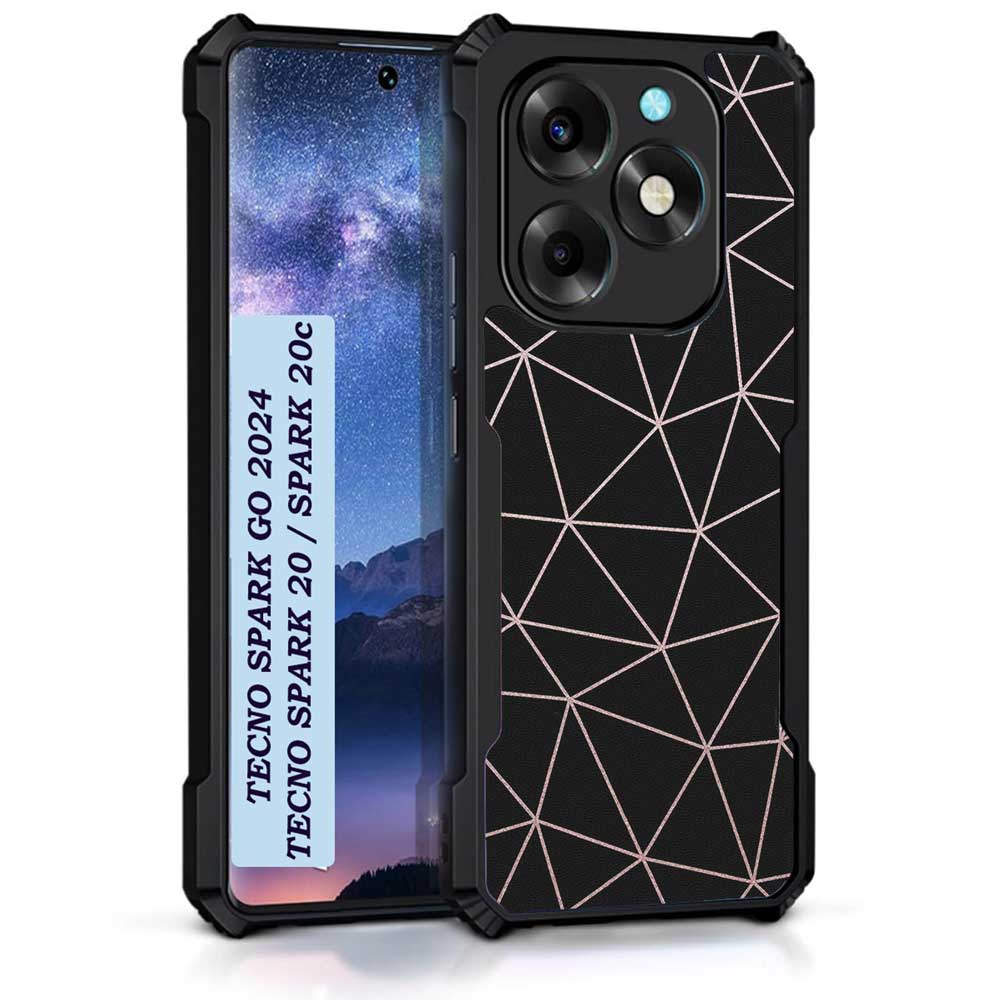 Coberta Back Cover For Tecno Spark 20 Back Cover Case - 3D web black background PT99 D11564