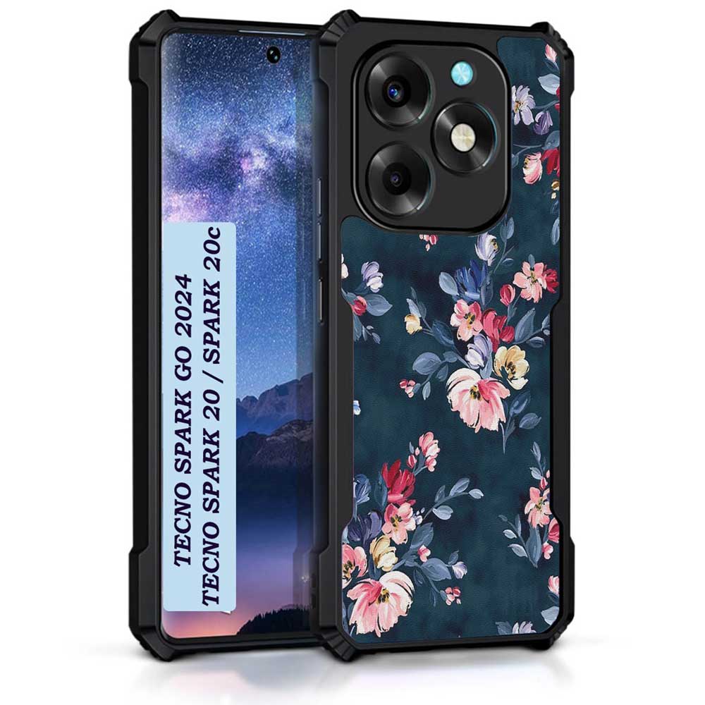Coberta Back Cover For Tecno Spark 20C Back Cover Case - Blue Floral PT99 D11648