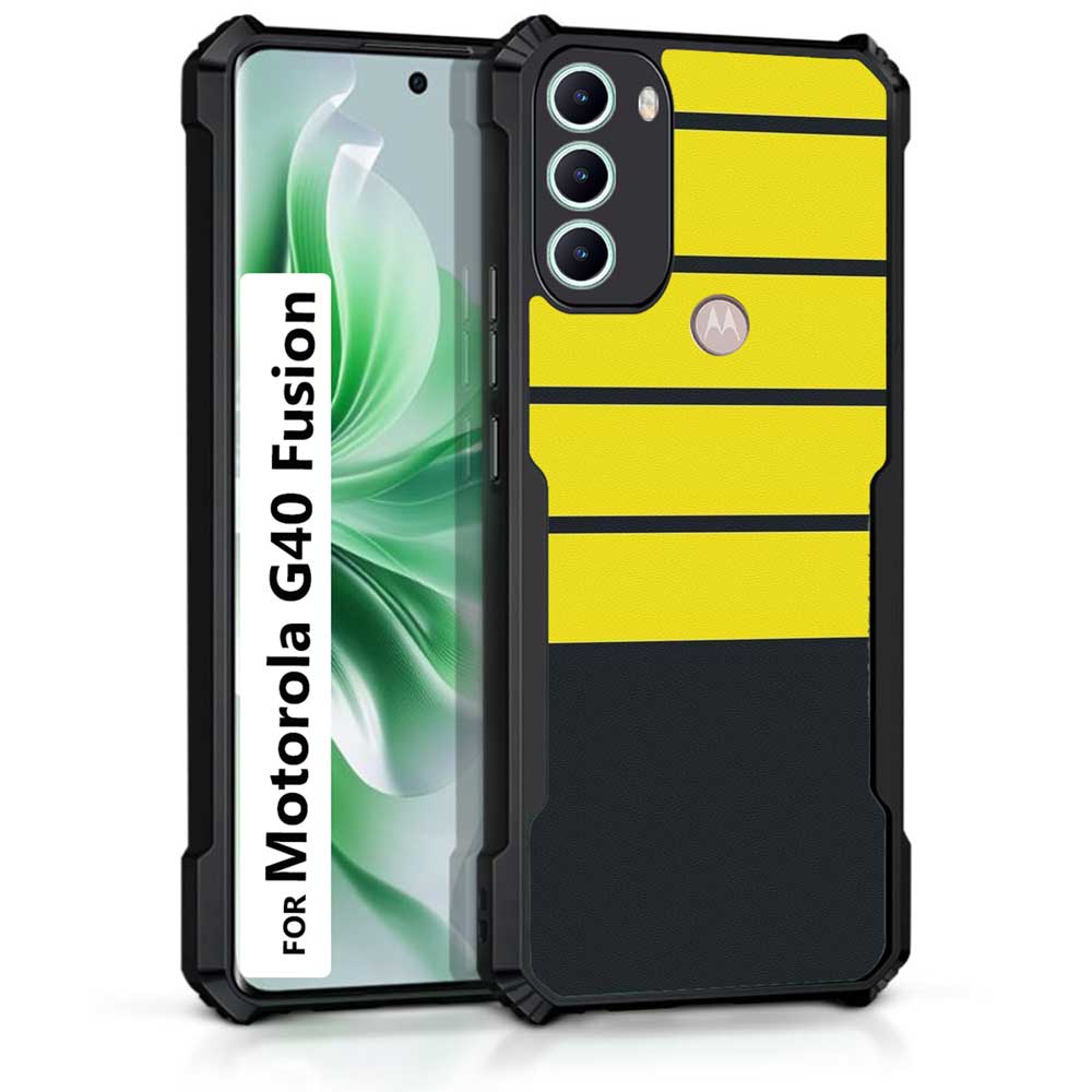 Coberta Back Cover For Motorola G40 Fusion Back Cover Case - Black and yellow stripes PT99 D11768