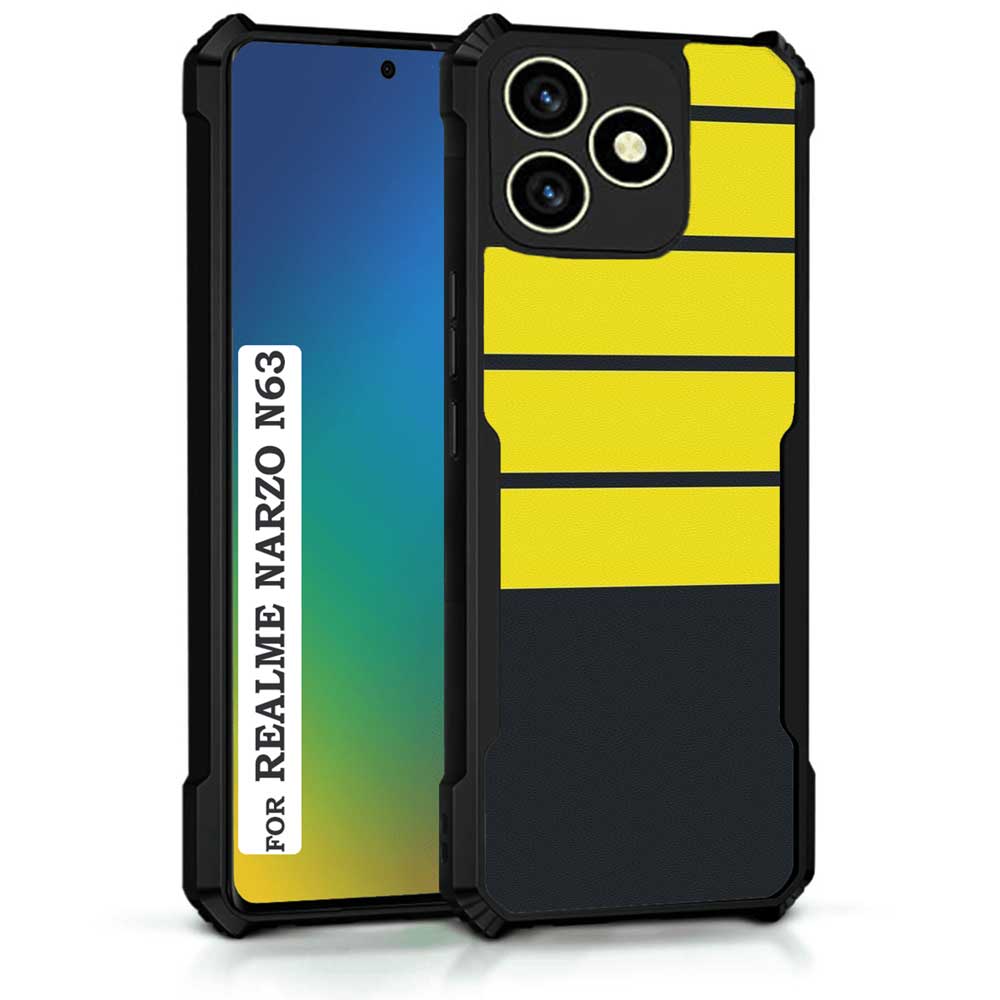 Coberta Back Cover For Realme Narzo N63 Back Cover Case - Black and yellow stripes PT99 D11768