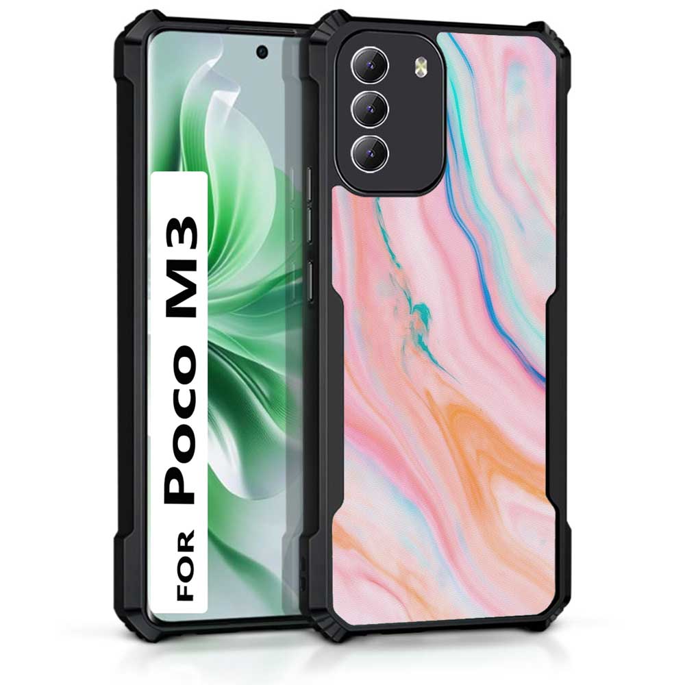 Coberta Back Cover For Poco M3 Back Cover Case - Pink Marble PT99 D11781