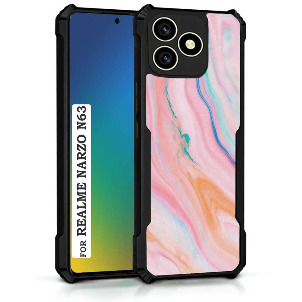Coberta Back Cover For Realme Narzo N63 Back Cover Case - Pink Marble PT99 D11781