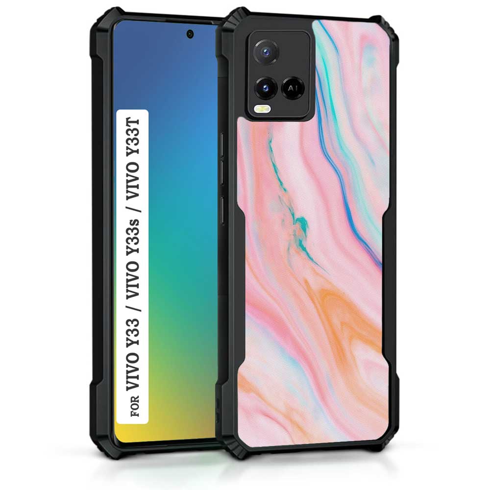 Coberta Back Cover For Vivo Y21T Back Cover Case - Pink Marble PT99 D11781