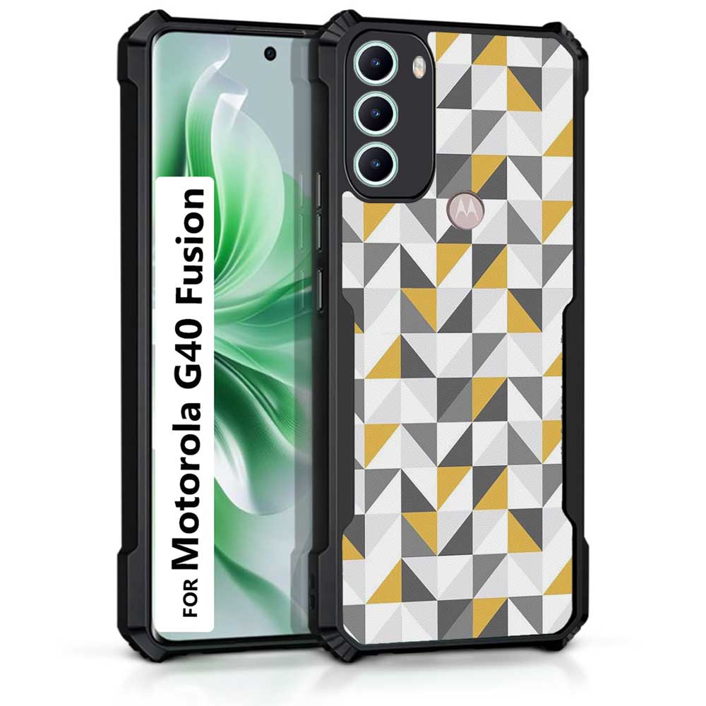 Coberta Back Cover For Motorola G40 Fusion Back Cover Case - 3D yellow grey blue pattern PT99 D11809