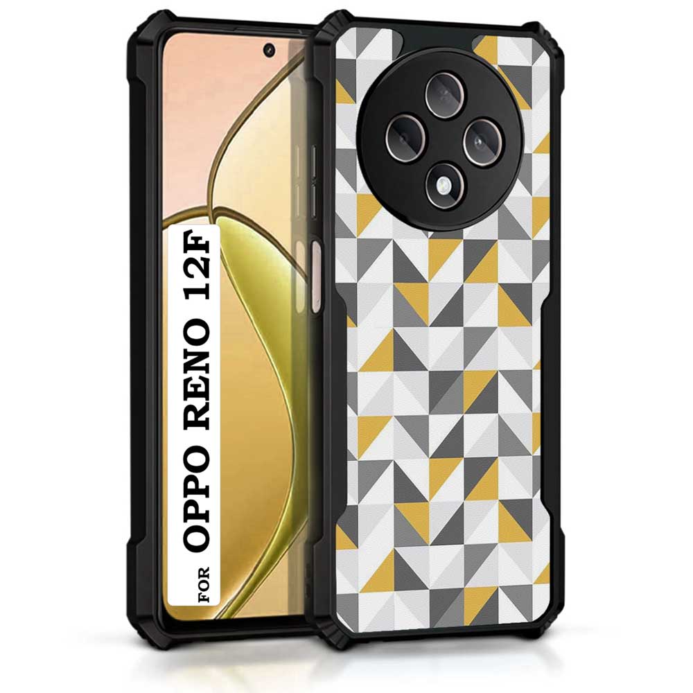 Coberta Back Cover For Oppo Reno 12F 5G Back Cover Case - 3D yellow grey blue pattern PT99 D11809
