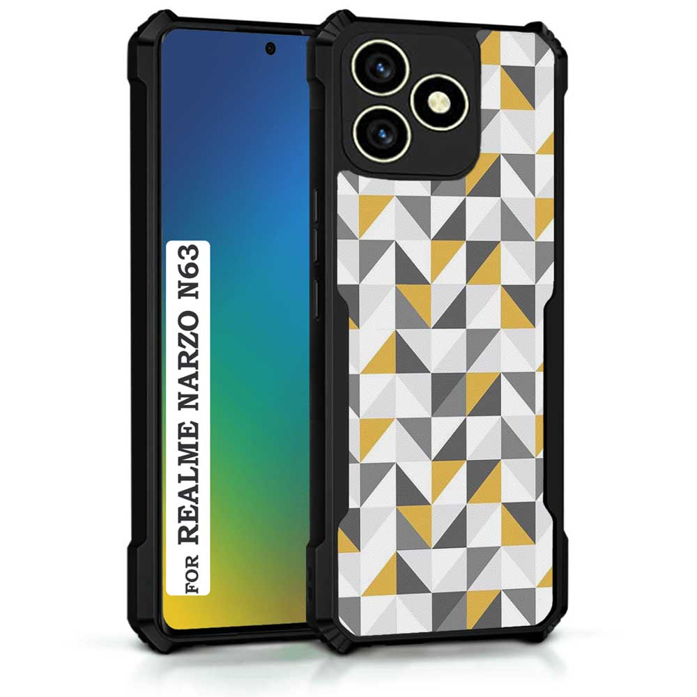Coberta Back Cover For Realme Narzo N63 Back Cover Case - 3D yellow grey blue pattern PT99 D11809