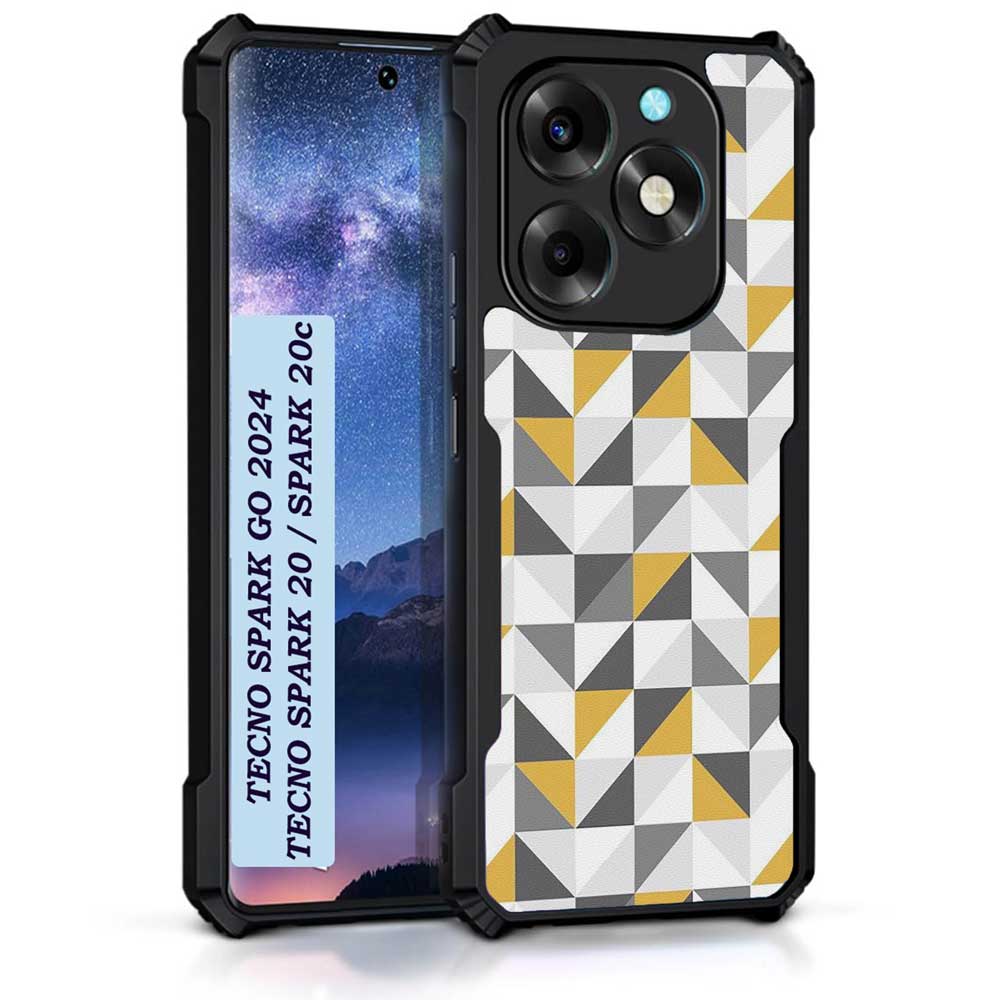 Coberta Back Cover For Tecno Spark 20 Back Cover Case - 3D yellow grey blue pattern PT99 D11809
